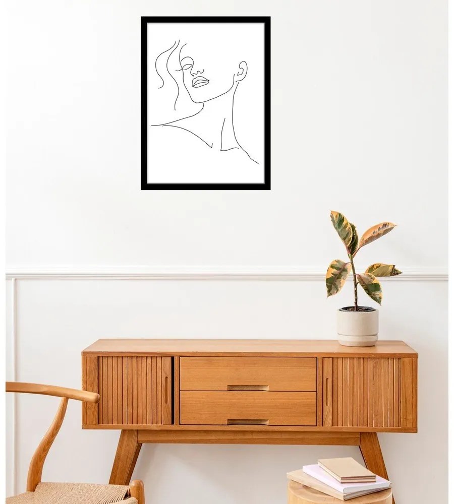 Poszter 29x41 cm Minimal Woman Face Line Art – Veronika Boulová