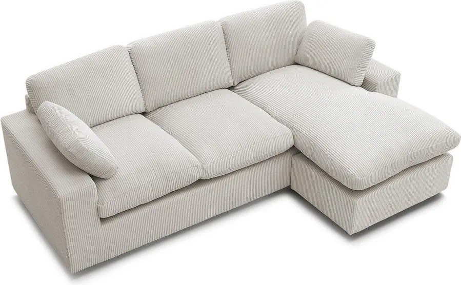 Bézs kordbársony sarokkanapé Belair – Bobochic Paris