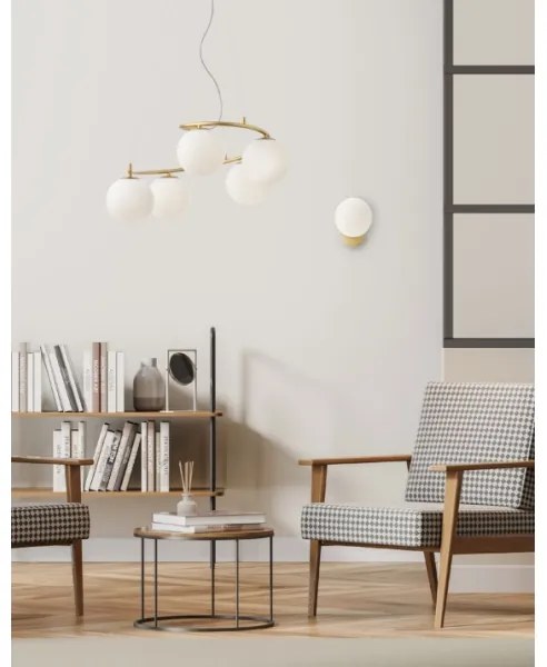 Redo 01-2719 - Csillár zsinóron VOLLEY 5xE14/28W/230V arany