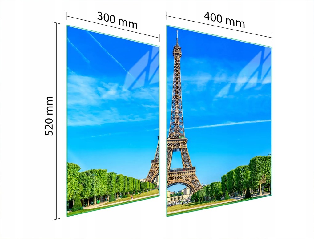 Üveg Tűzhelyvédő Főzőlap 70x52 Párizs Edzett Üveg