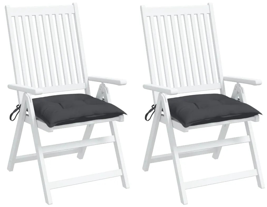 2 db antracitszürke oxford szövet székpárna 50 x 50 x 7 cm