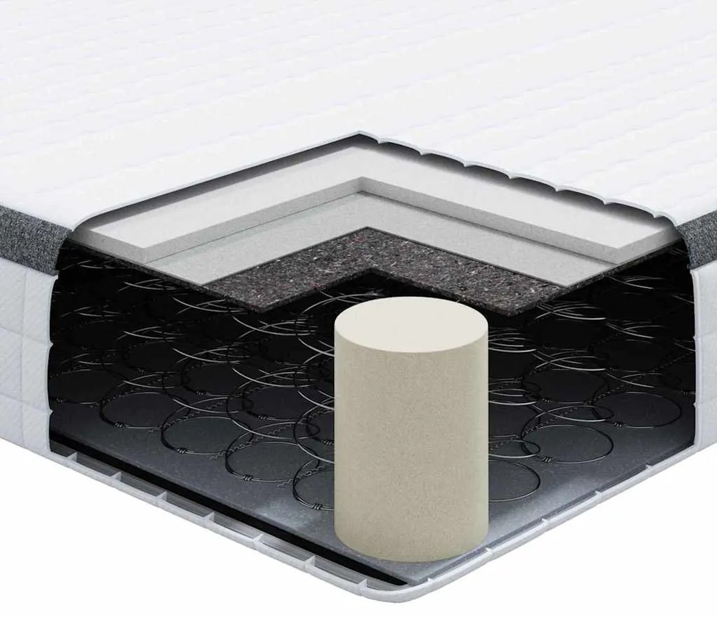 Matrac 2 pcs Fehér és Szürke 60 x 200 cm Bonell Rugó