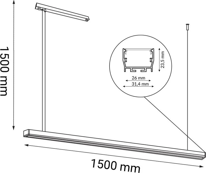 ANTIGO 1854 HIATE Modern Led Függesztett Lámpa Fekete LED IP20