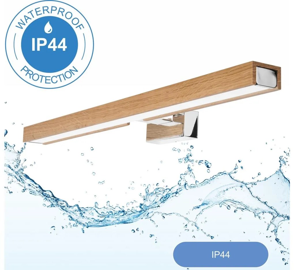 Brilagi Brilagi-LED fürdőszobai tükörmegvilágítás WOODY MIRROR LED/12W/230V IP44 tölgy/króm BG0890