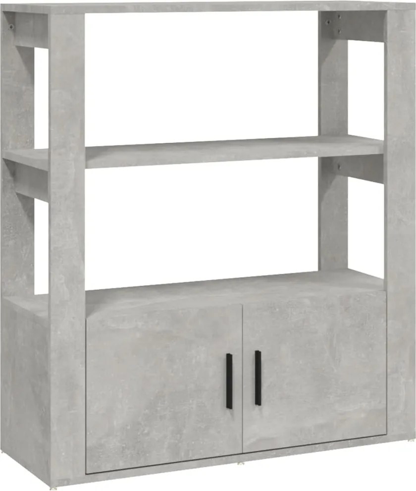 vidaXL betonszürke szerelt fa tálalószekrény 80x30x90 cm