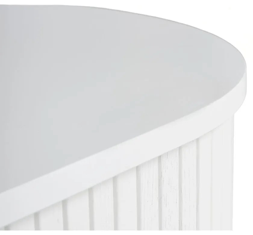 Fehér dohányzóasztal tölgyfa dekorral 60x120 cm Nola – Unique Furniture