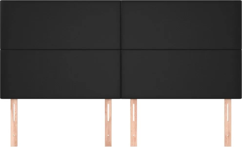 fekete műbőr fejtámla 160x5x118/128 cm