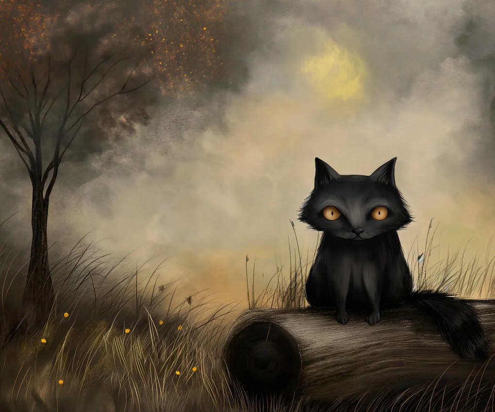 Poszter 60x50cm Fekete macska