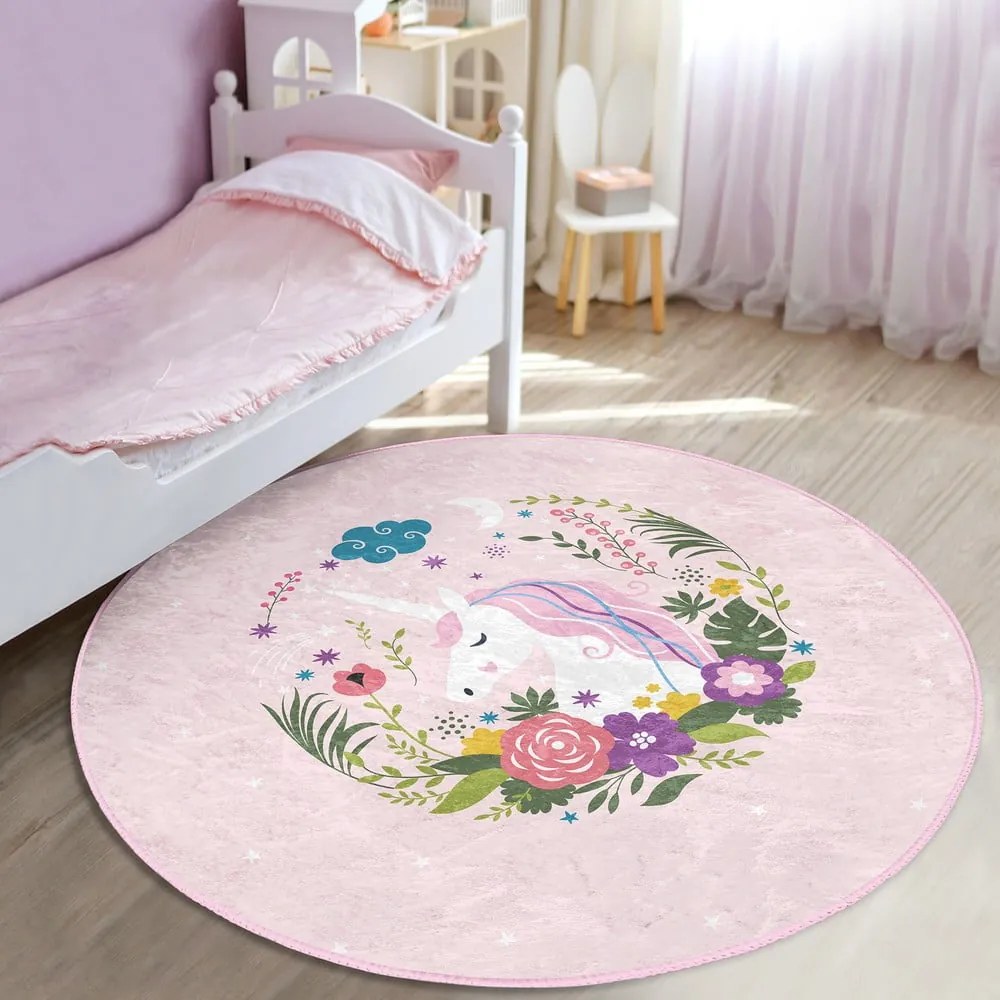 Rózsaszín gyerek szőnyeg ø 80 cm Comfort – Mila Home