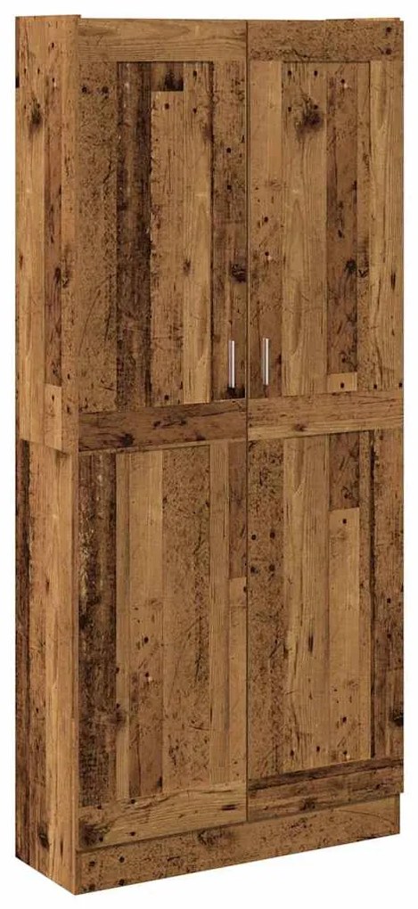 antik fa színű szerelt fa magasszekrény 82,5 x 30,5 x 185 cm
