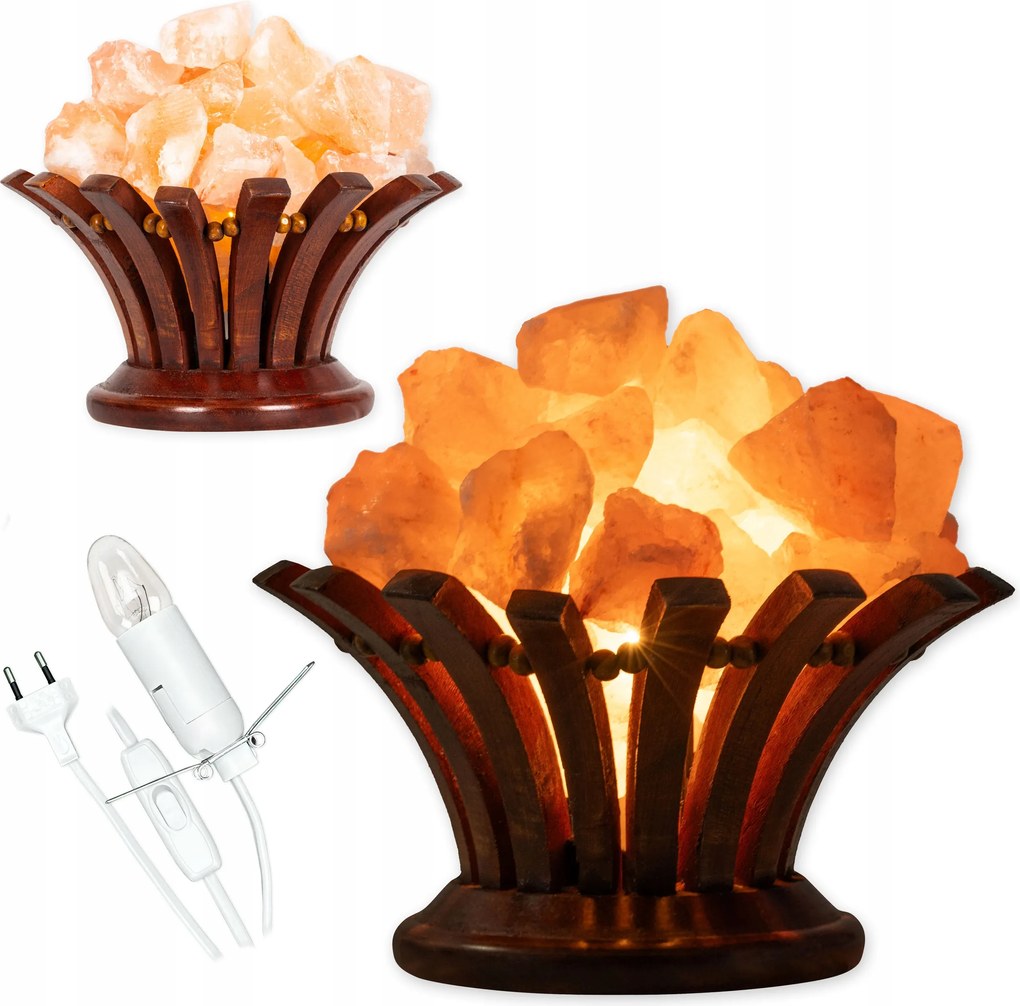 Himalája só lámpa fa tál kosár természetes levegő ionizátor