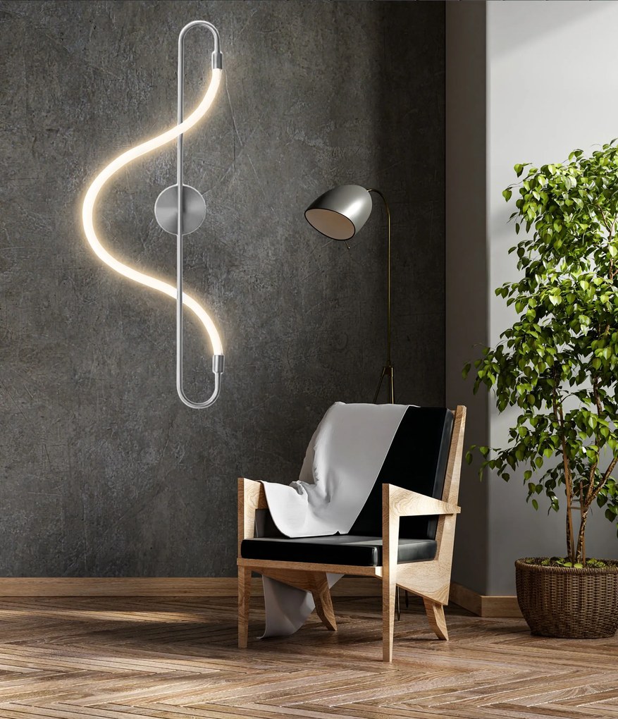 Szerszámlámpa, LED fali lámpa 25W APP859-W Hosszú króm, króm, OSW-03994