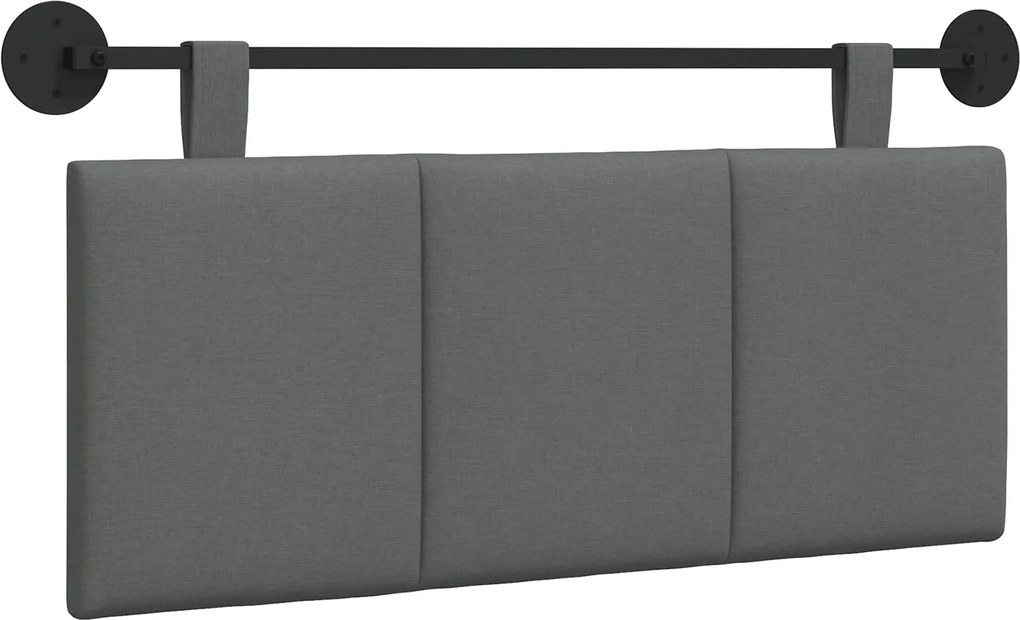 vidaXL Fali Fejtámla Csíkos Sötétszürke 110 x 55 x 5 cm szövet