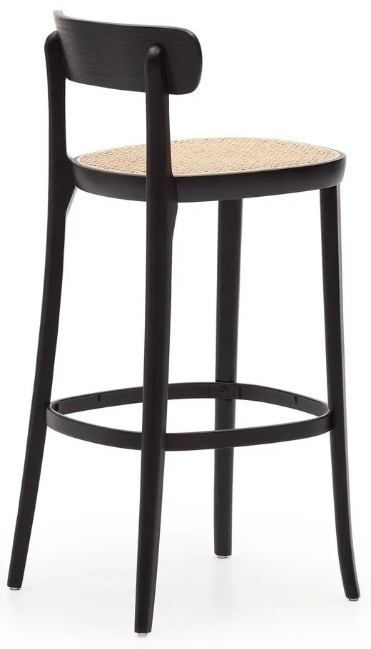 Fekete bárszék kőrisfa dekorral 99 cm Romane – Kave Home