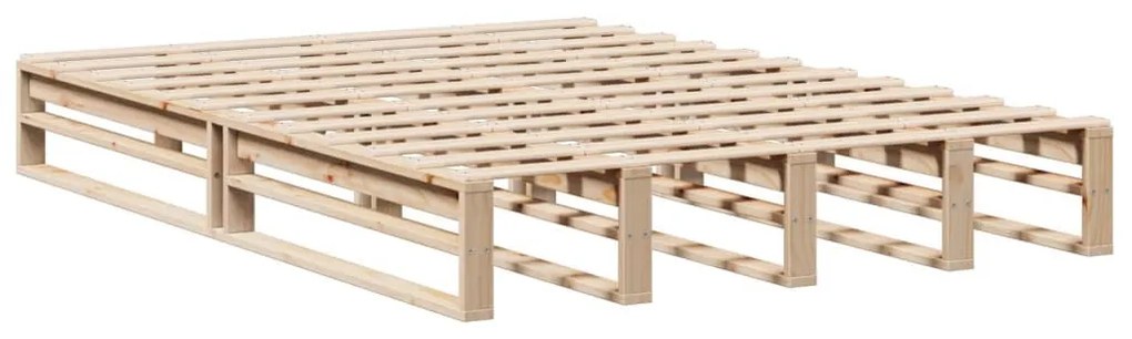 vidaXL tömör fa könyvespolcos ágy matrac nélkül 120 x 190 cm