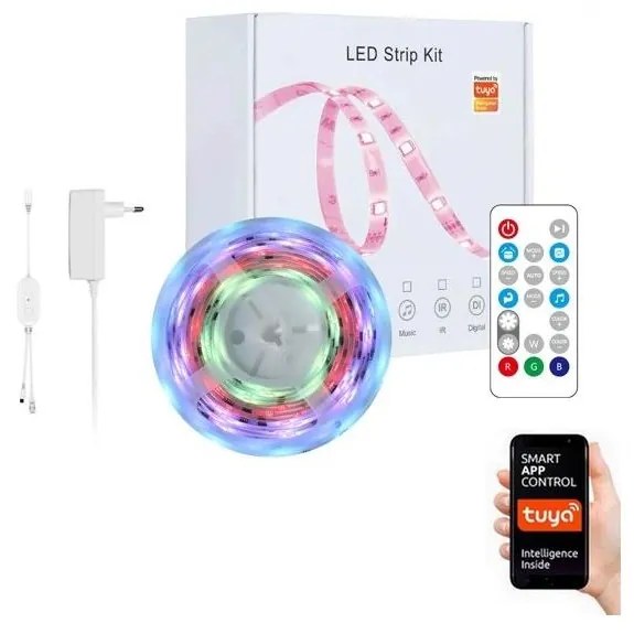 Immax NEO 07734L-LED RGB Dimmelhető szalag MUSIC 18W/230V 5m IP65 Wi-Fi Tuya + távirányító