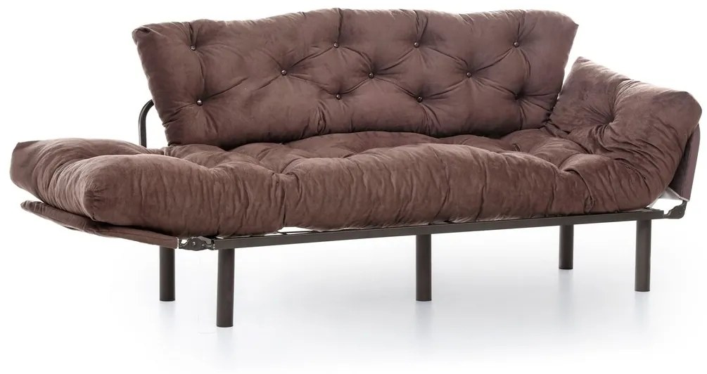 Nitta Triple Kihúzhatós Kanapé, Futon, 3 személyes, 225x70 cm, fém, barna