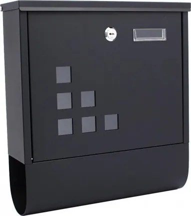 M-Kraft postaláda, téglalap alakú, antracit
