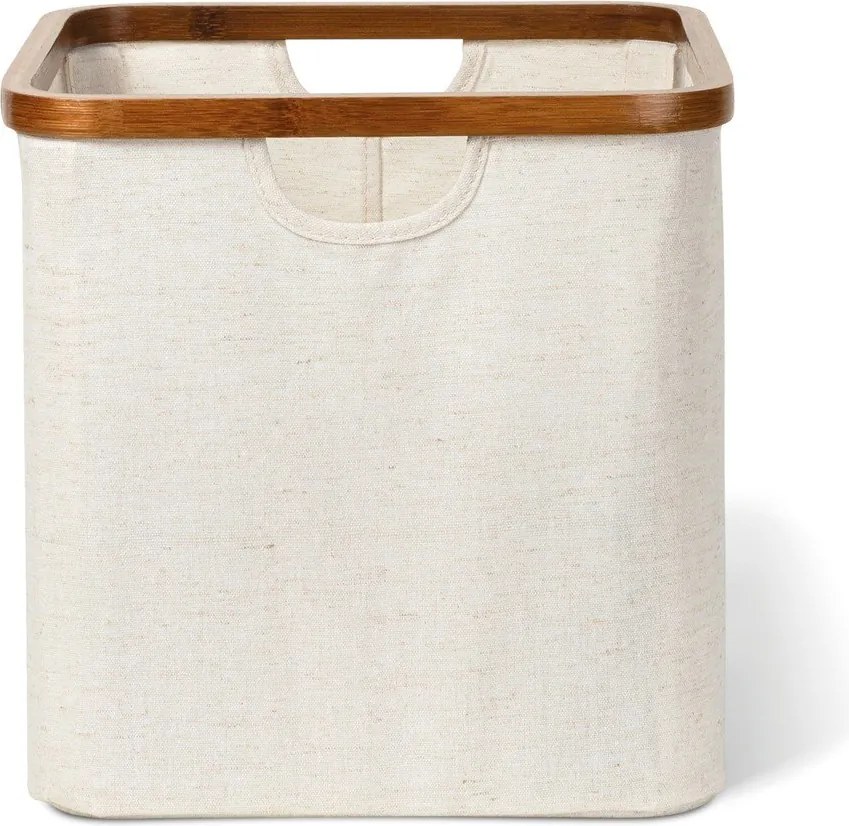 Krémszínű textil tárolódoboz 30x30x30 cm Bamboo/Linen Cube – Bigso