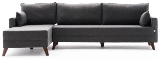 RIGA L-alakú sarokkanapé, antracit, balos kivitel