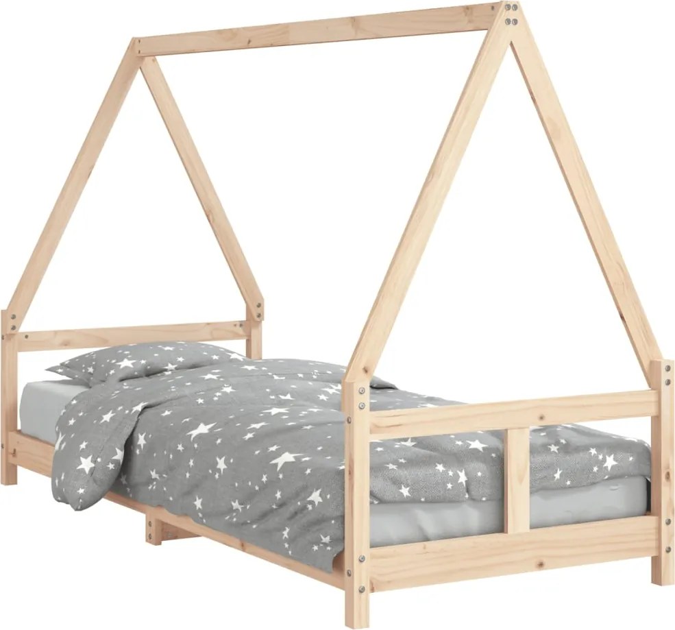 vidaXL tömör fenyőfa gyerekágykeret 80 x 200 cm