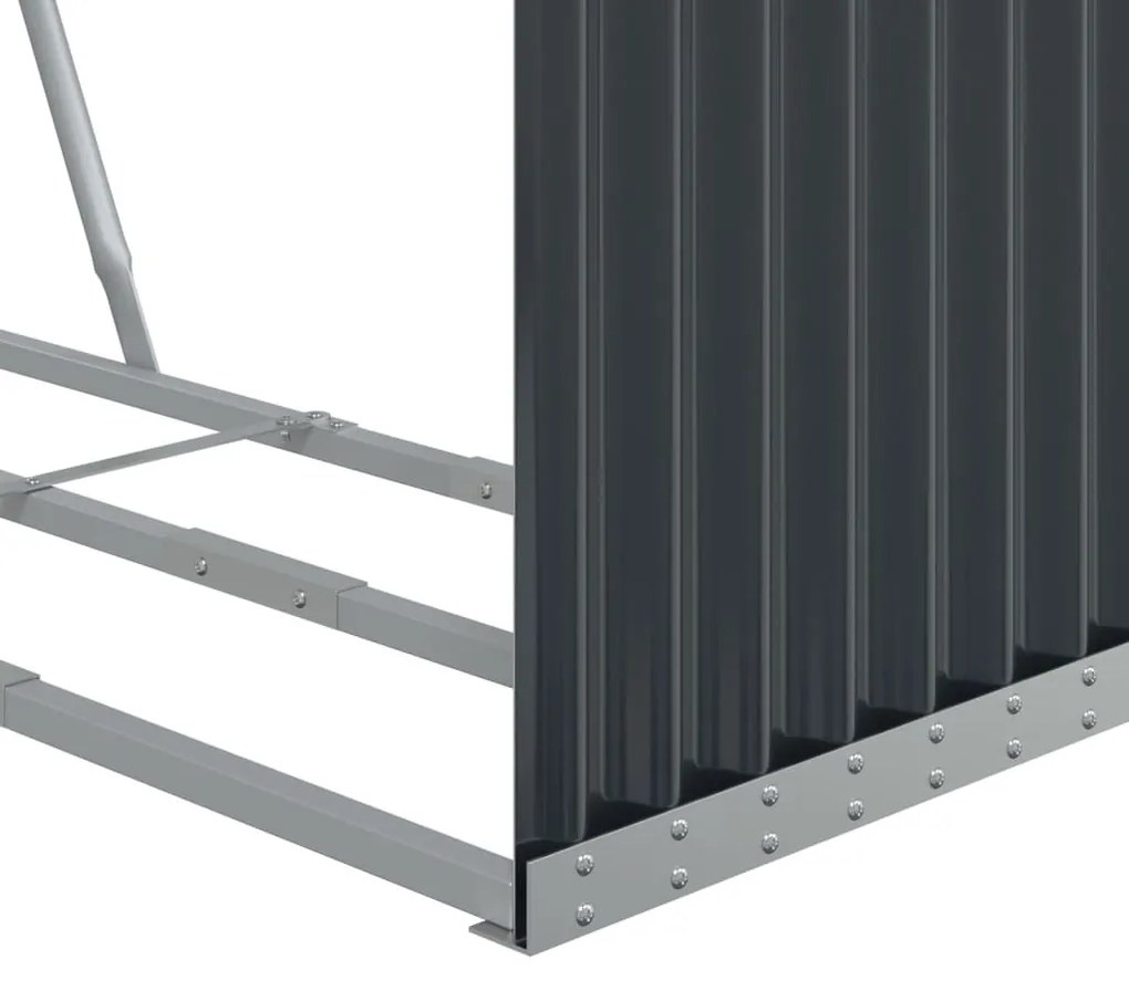 antracit színű horganyzott acél fatörzstartó 120 x 45 x 210 cm