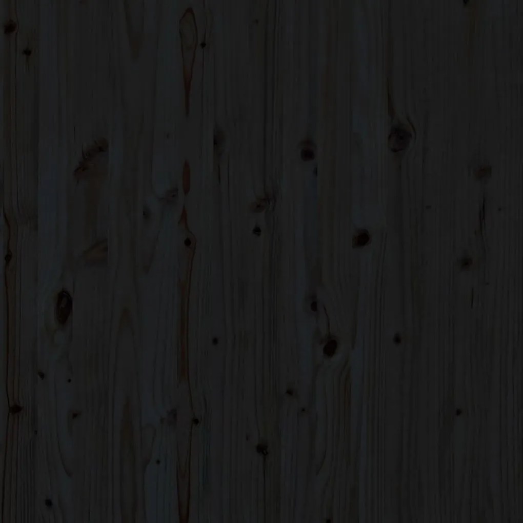 fekete tömör fenyőfa fali fejtámla 106 x 3 x 91,5 cm