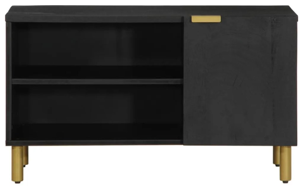 fekete szerelt fa TV-szekrény 80 x 33 x 46 cm