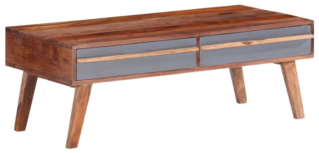 Szürke tömör fa dohányzóasztal 110 x 50 x 40 cm