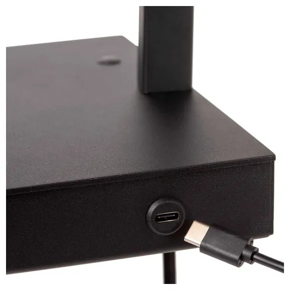 Lucide 30295/01/30 - Dimmelhető asztali lámpa GREGORY 1xE27/60W/230V USB fekete