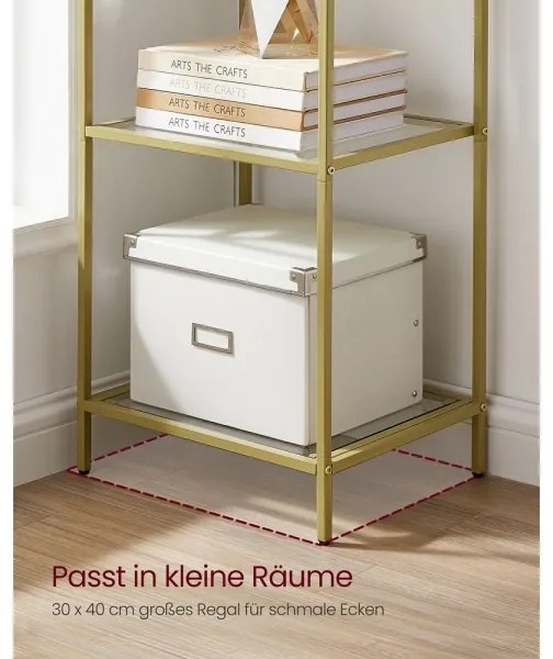 GLASY arany könyvszekrény