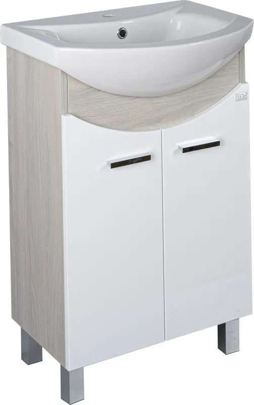 TMP ZX 55 - SONOMA - álló fürdőszobabútor - Sanovit ZENON - 6055 porcelán mosdóval - 55 x 44 cm