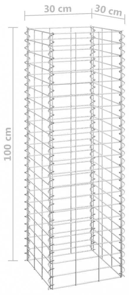 3 db vas gabion magaságyás 30 x 30 x 100 cm