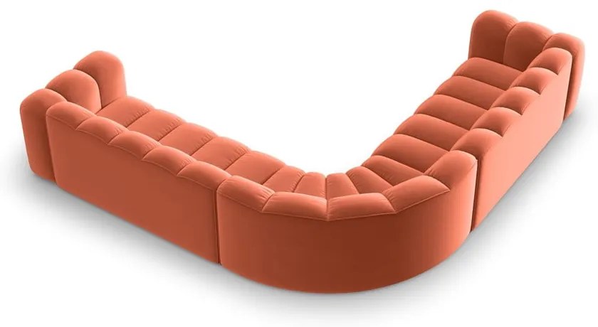 Rózsaszín bársony moduláris sarokkanapé Lupine – Micadoni