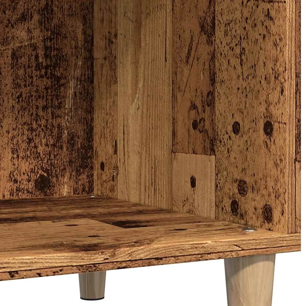 antik fa színű szerelt fa hanglemezszekrény 84,5 x 38 x 89 cm
