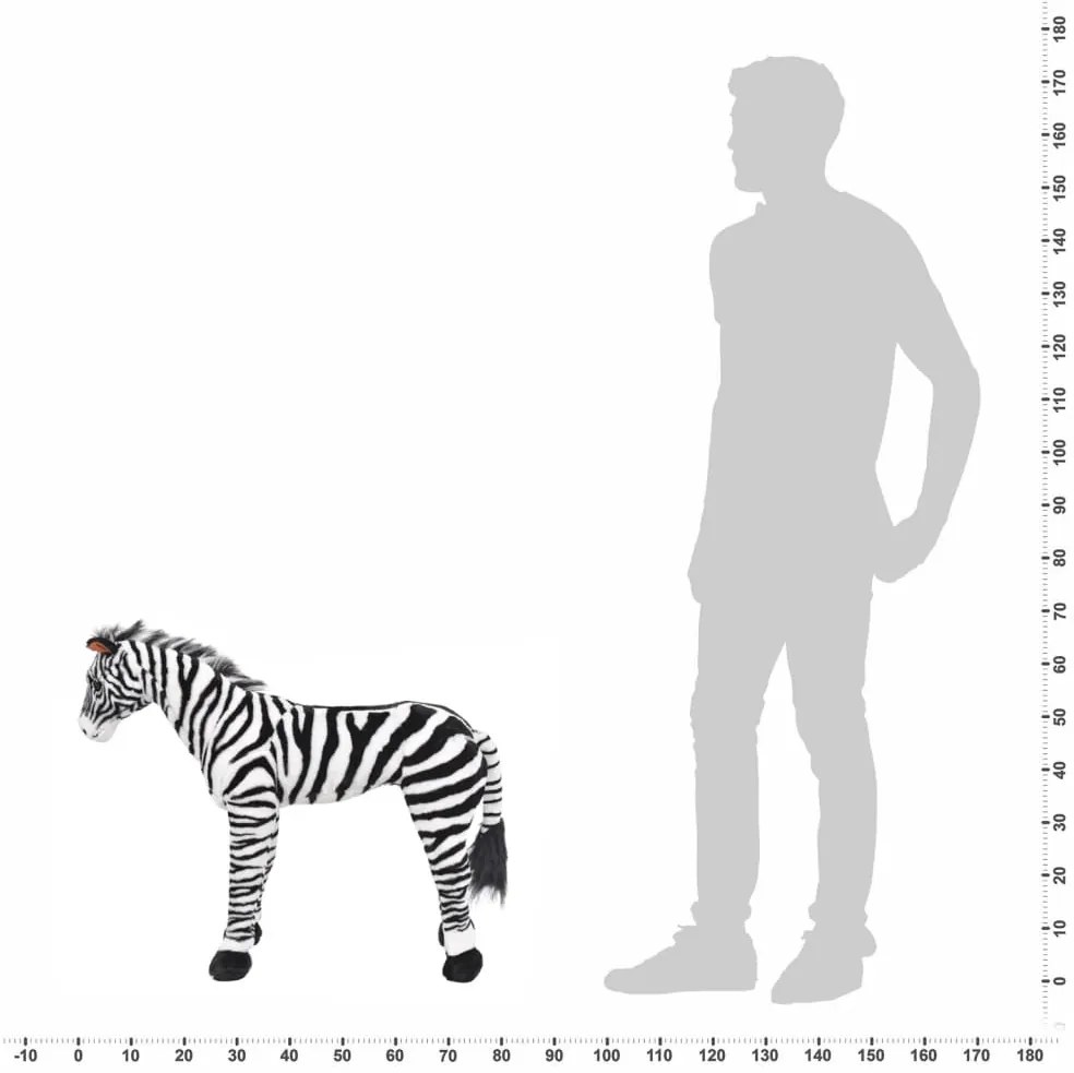 fekete-fehér álló zebra plüssjáték XXL