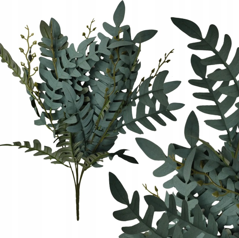 Mesterséges akác ág levelekkel váza csokor nád dekoráció 56cm