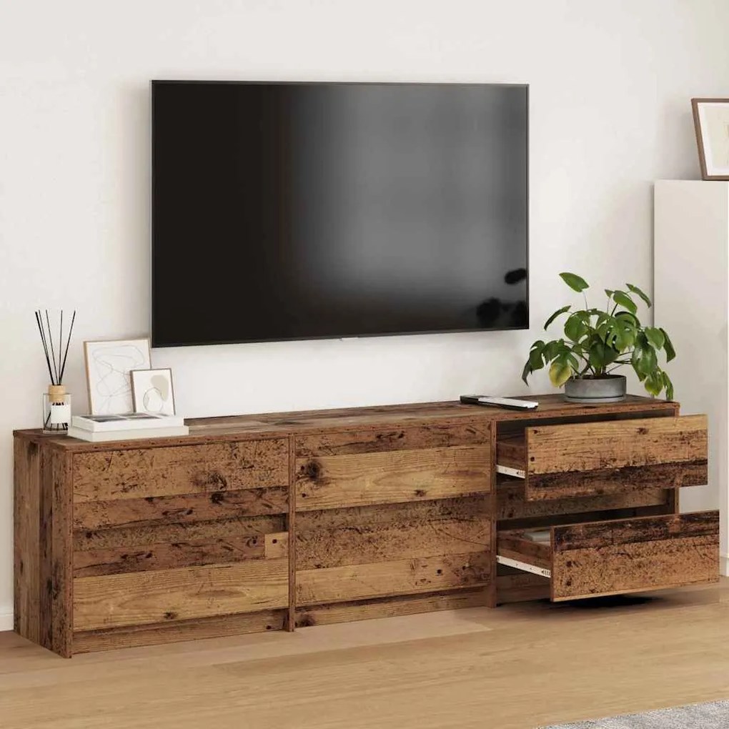 TV szekrény fiókkal Barna 180 x 34 x 50 cm Faanyag