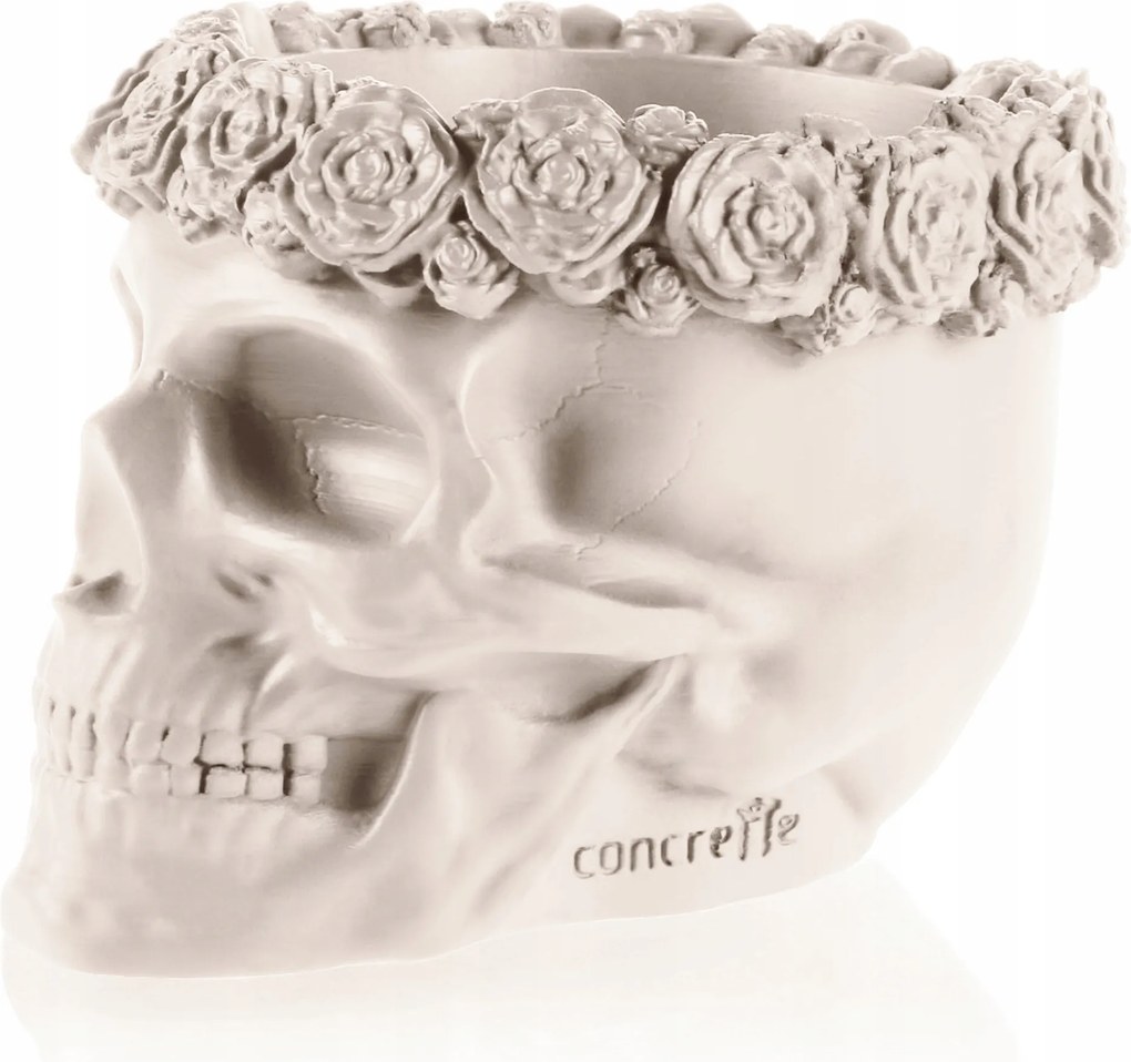 Koponyavirágok Világosbézs Műbőr Kaspó 11 cm