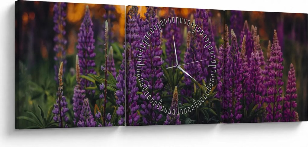 Egy csillagfürt virág képe (órával) (90x30 cm)