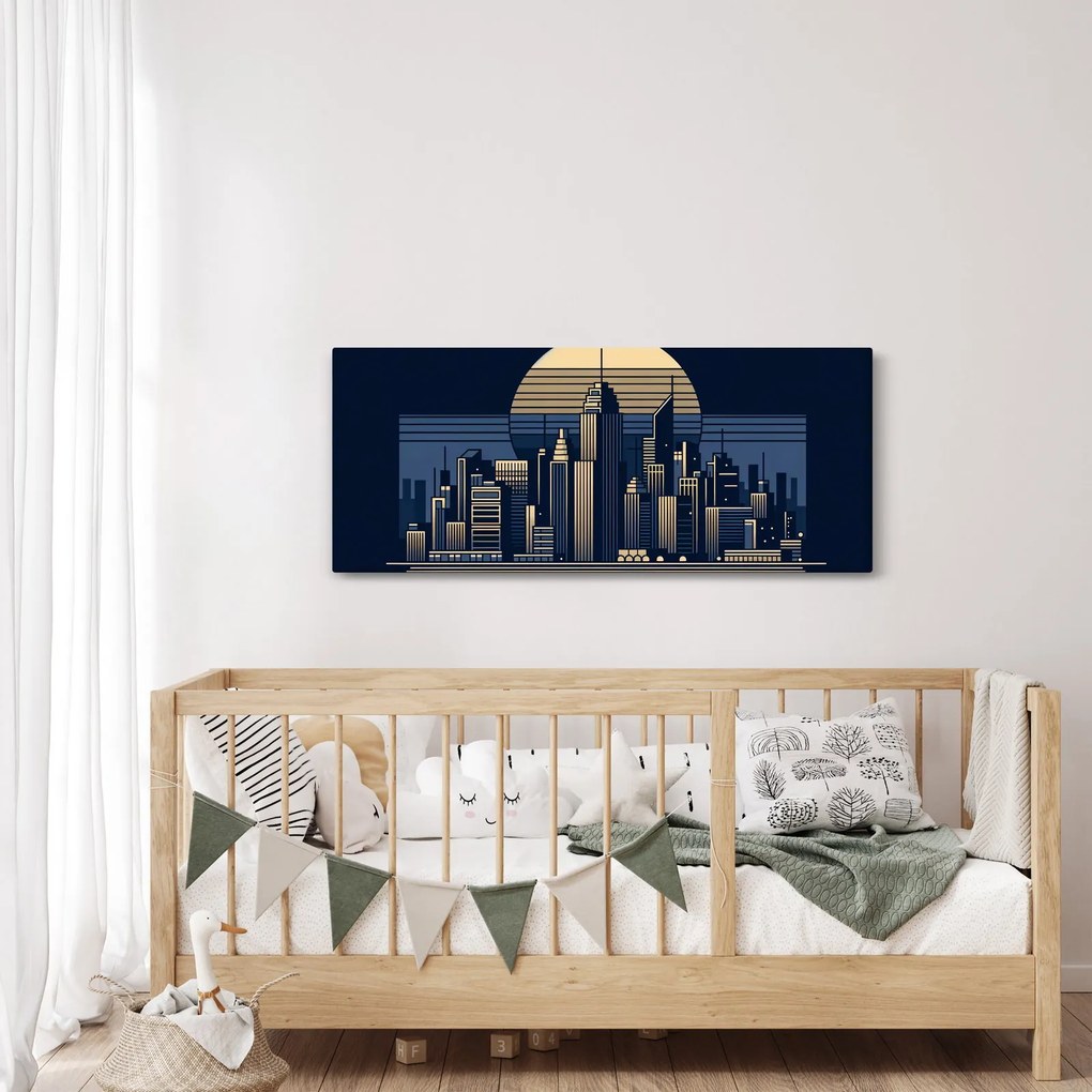 Kép – Geometrikus város (120x50 cm)
