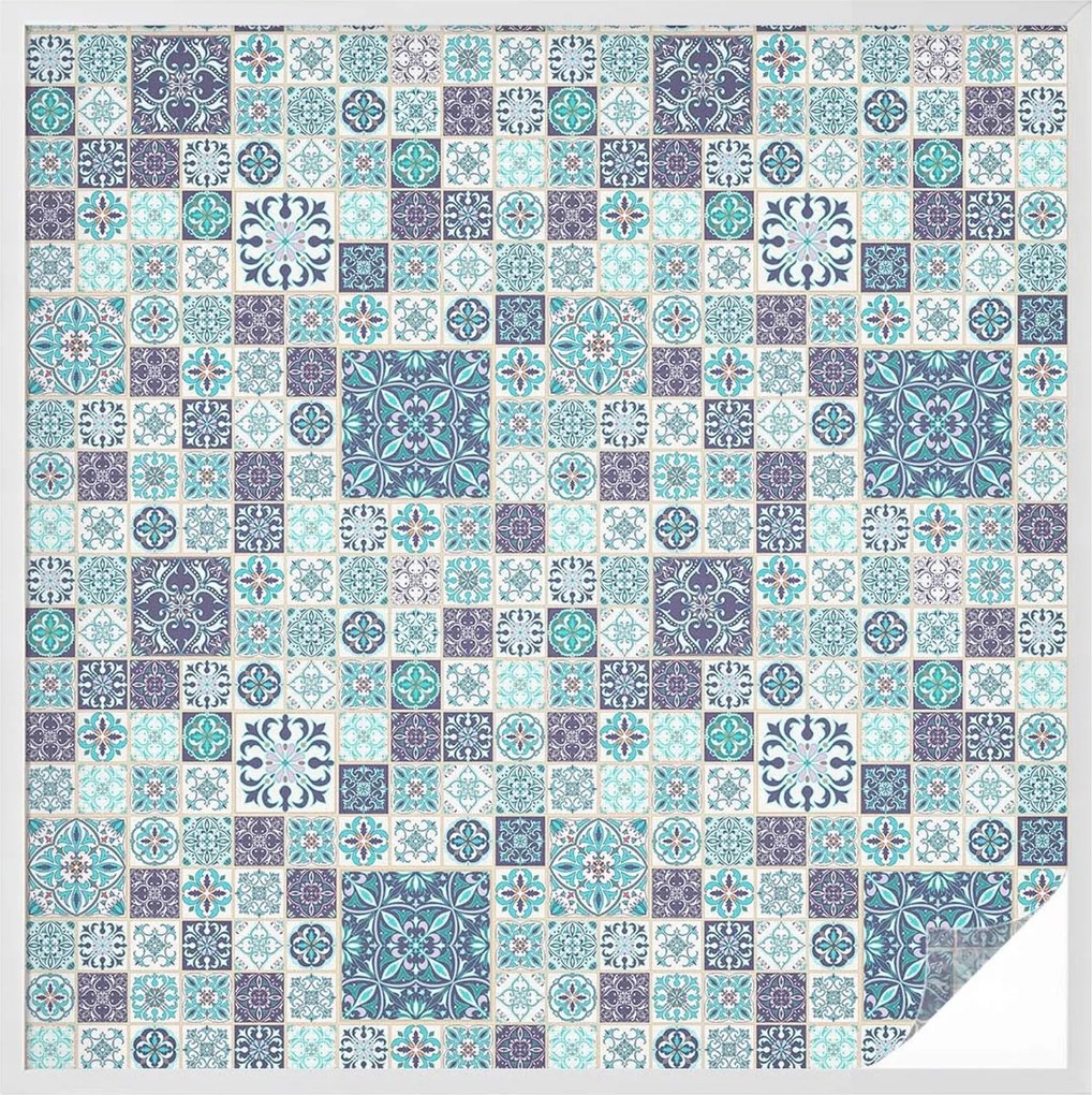 Ablakfólia Szélvédő Adatvédelem Virágos csempék 100x100