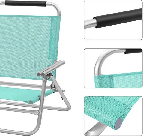SONGMICS hordozható strandszék, összecsukható kültéri szék, zöld