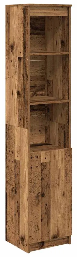 antik fa színű szerelt fa magasszekrény 37,5x35x180 cm