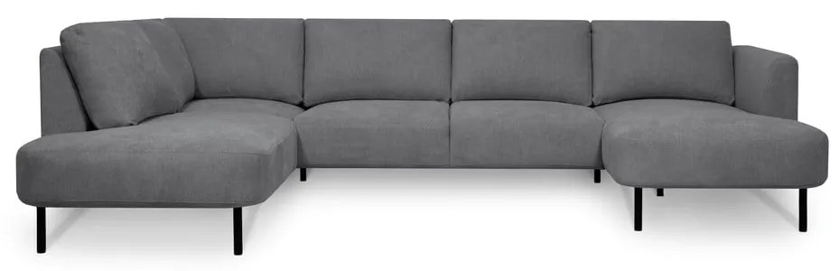 Sötétszürke sarokkanapé (bal oldali-U alakú) Hero – Scandic