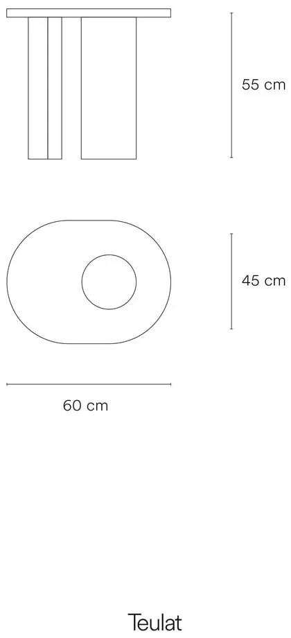 Tárolóasztal kőrisfa dekorral 45x60 cm Nori – Teulat