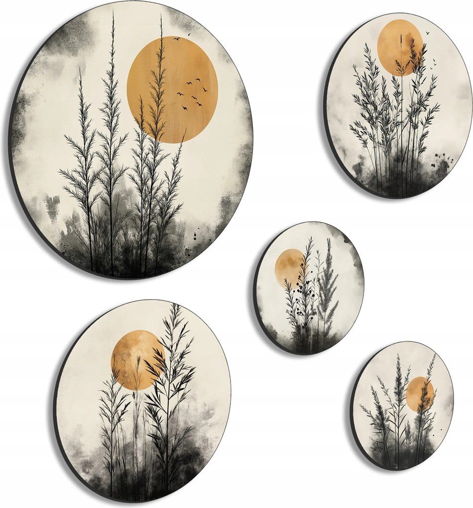 5 Kép Nappali Hálószoba Konyha Kép Falikép Fű Boho Természet