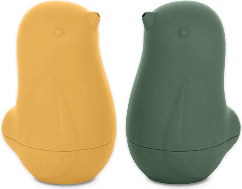PETITE&MARS Szilikon fürdőjáték Love birds Ochre Green 6hó+