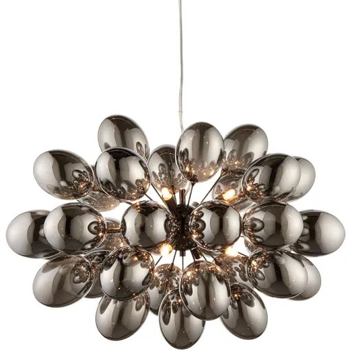 Endon 80124 - Csillár zsinóron INFINITY 8xG9/28W/230V fekete/füstös