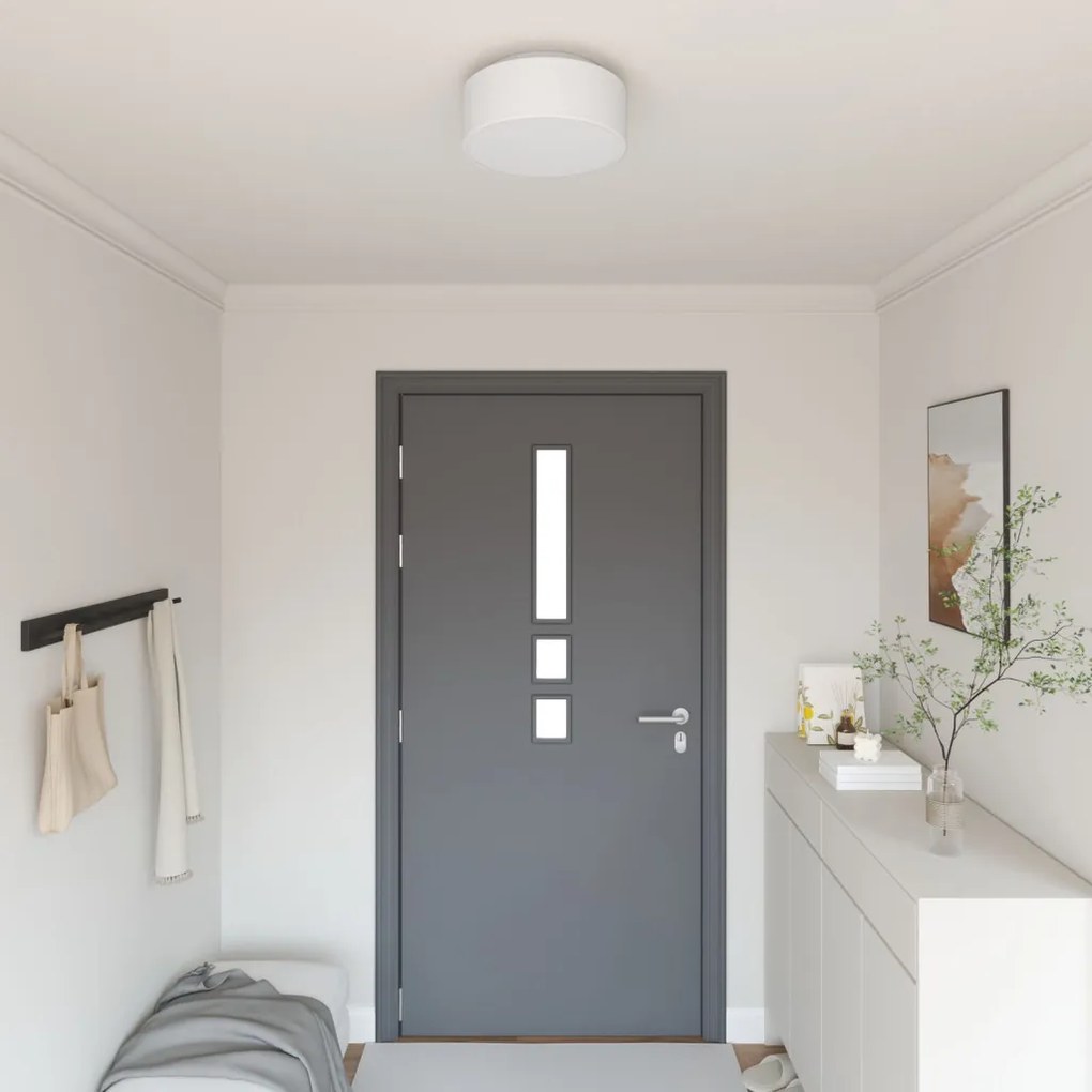 Mennyezeti Lámpák Flush Mount Fehér Ø 30 cm Szövet E27
